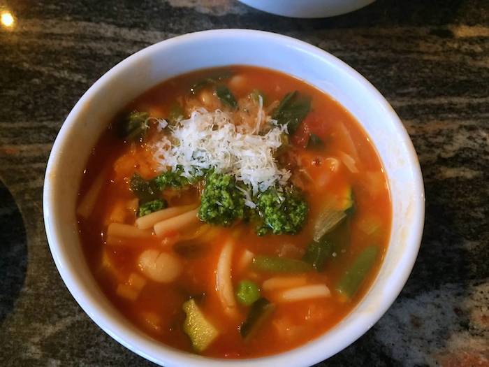 Vegetable Minestrone with Creamy Pesto
